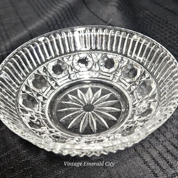 Vtg Indiana Glass Fruit Bowl Windsor Royal Brighton Pattern Dessert Berry Clear - Picture 8 of 11